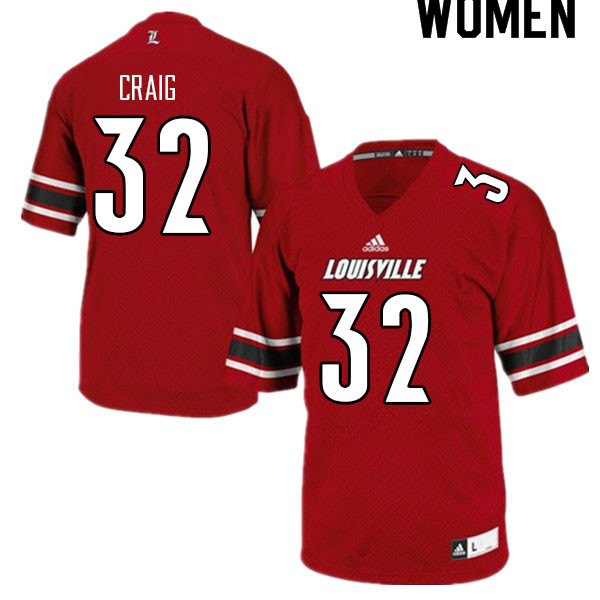 Women #32 Ryheem Craig Louisville Cardinals College Football Jerseys Sale-Red - Click Image to Close